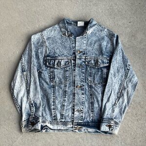 Vintage Blue Jean Jacket with Distressed Finish
